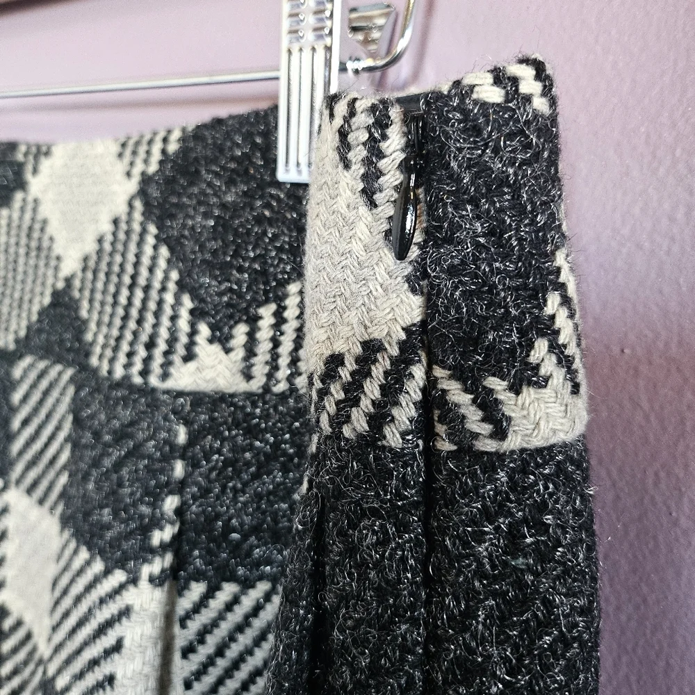 Talbots Vintage Plaid Woven Tweed Metallic Acrylic Wool Blend A-Line Skirt